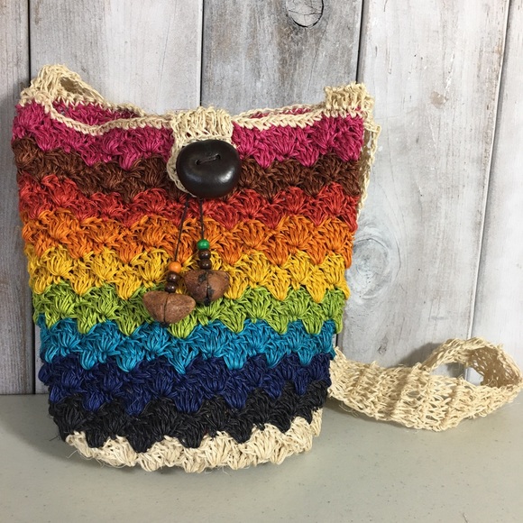 Handbags - Rainbow 🌈 Jute Purse Grocery Bag